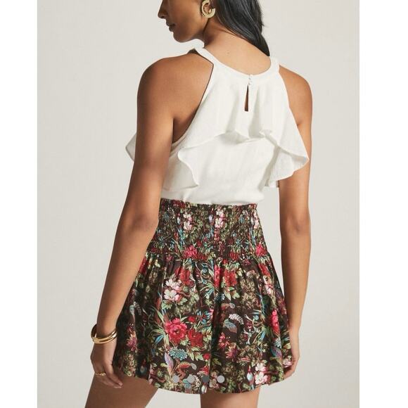 Anthropologie High Rise Silky Smocked Pull On Shorts Brown Women's Size Large - Picture 2 of 8